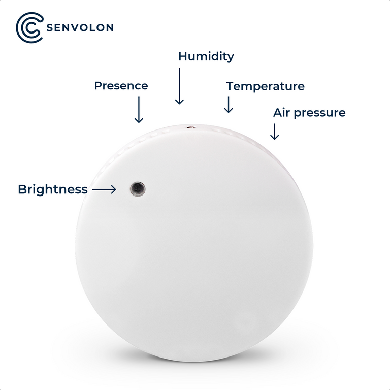 Senvolon Presence Sensor KL: Room Climate, 6 or 9 m Range, Wi-Fi