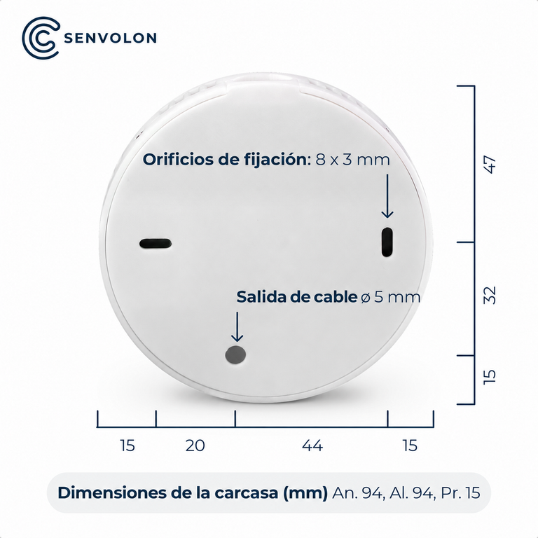 Detector de presencia Senvolon KL WiFi: detector de movimiento con detección de presencia y sensores climáticos para domótica con Home Assistant, OpenHAB, ioBroker o Node-RED (MQTT)