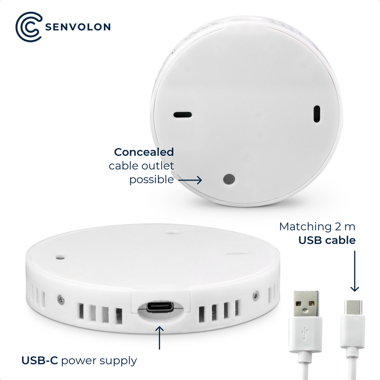 Back and USB-C port of the KL MZ, with 2 m USB cable