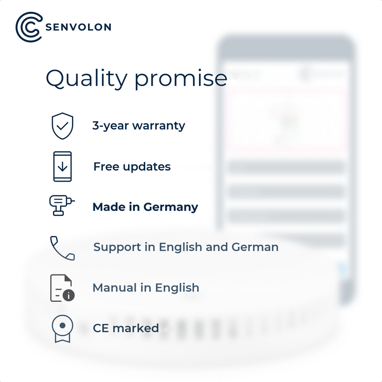 Quality promise: 3-year warranty, free updates, support from Germany