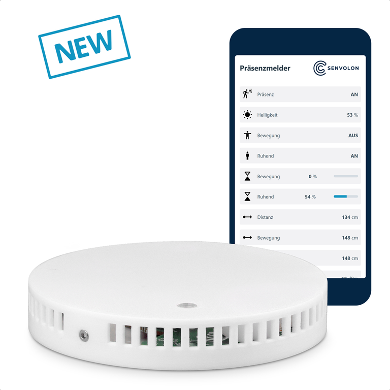 Senvolon Presence Sensor KL MZ 60 GHz WLAN – Multi-Zone Detection, Climate & Siren for Smart Home (HA, MQTT)