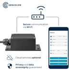 Secure Wi-Fi communication between the app and the Senvolon radar level sensor without cloud services, privacy and data independence guaranteed