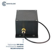 Senvolon Füllstandmesser RD Bundle – 80 GHz RADAR-Sensor mit externem Antennenanschluss inkl. externer 2,4 GHz Antenne