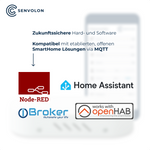 Zukunftssichere Hard- und Software. Kompatibel mit gängigen SmartHome Lösungen wie Node-Red, Home Assistant, IO Broker oder Open Hab, dank MQTT