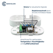 Senvolon Radar Präsenzmelder WLAN – Smart Home Bewegungsmelder mit Anwesenheitserkennung für Home Assistant, OpenHAB, ioBroker oder Node-RED (MQTT)