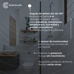 Detector de presencia Senvolon KL WiFi: detector de movimiento con detección de presencia y sensores climáticos para domótica con Home Assistant, OpenHAB, ioBroker o Node-RED (MQTT)