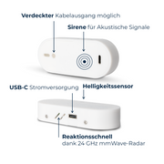 Senvolon Radar Präsenzmelder WLAN – Smart Home Bewegungsmelder mit Anwesenheitserkennung für Home Assistant, OpenHAB (MQTT)