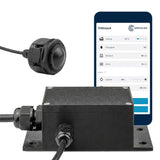 Sensorkopf und Elektronikbox des RD ER mit Füllstand, Abstand und Höhe in der App