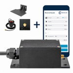 Sensor de nivel por radar Senvolon RD como set con antena WiFi externa y soporte de montaje